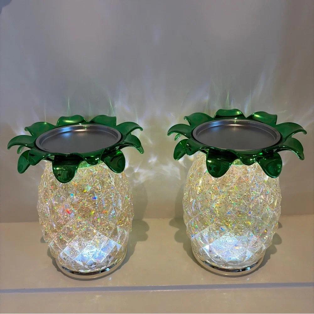 Bath & Body Works Pineapple battery operated sparkle glimmer candle holders